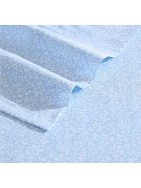 Laura Ashley KING ~ Maeve Blue Floral Sheet Set 100% Cotton Percale/Breathable